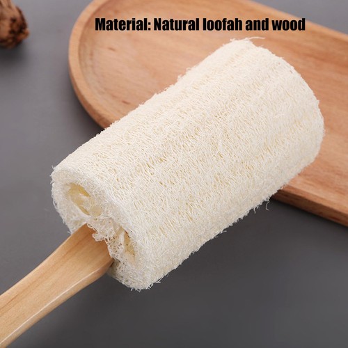 Natural Loofah Scrubber Long Wood Handle Exfoliating Back Brush Body Shower Bath - Picture 8 of 12