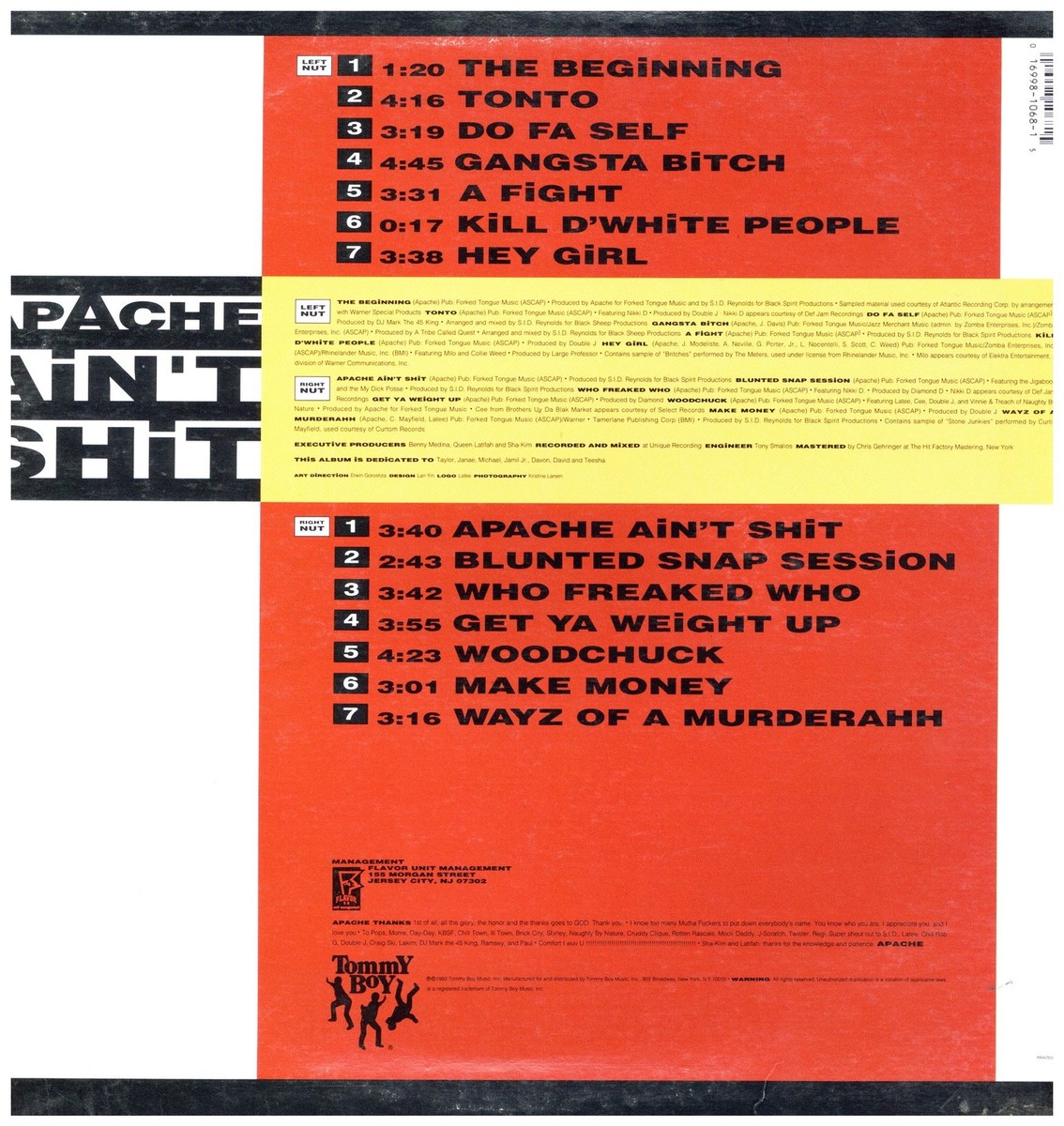 米LP Apache Apache Aint Shit TBLP1068  BOY /00260 LP APACHE Apache Ain't Shit TBLP1068 TOMMY BOY US | eBay