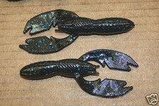 4" Swimming Craw Black Blue Fleck Bass Plastics 50 count bag worm Jig Trailer