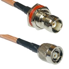 RG400 TNC FEMALE BULKHEAD to RP-TNC MALE RF Cable FAST-SHIP LOT