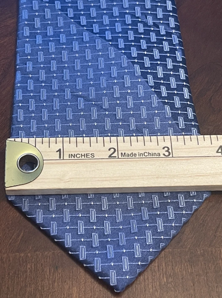 Мужской галстук Perry Ellis Portfolio синий 100% шелк сделано в Китае - Изображение 4 из 4