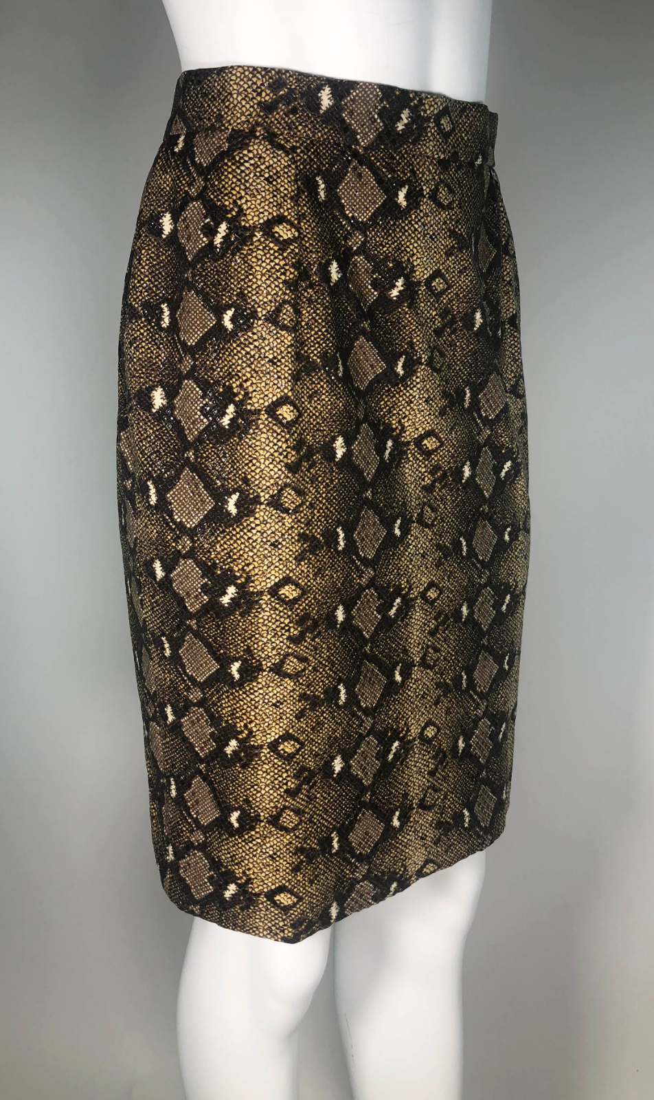 Gonna vintage Yves Saint Laurent Encore in finta pelle di serpente