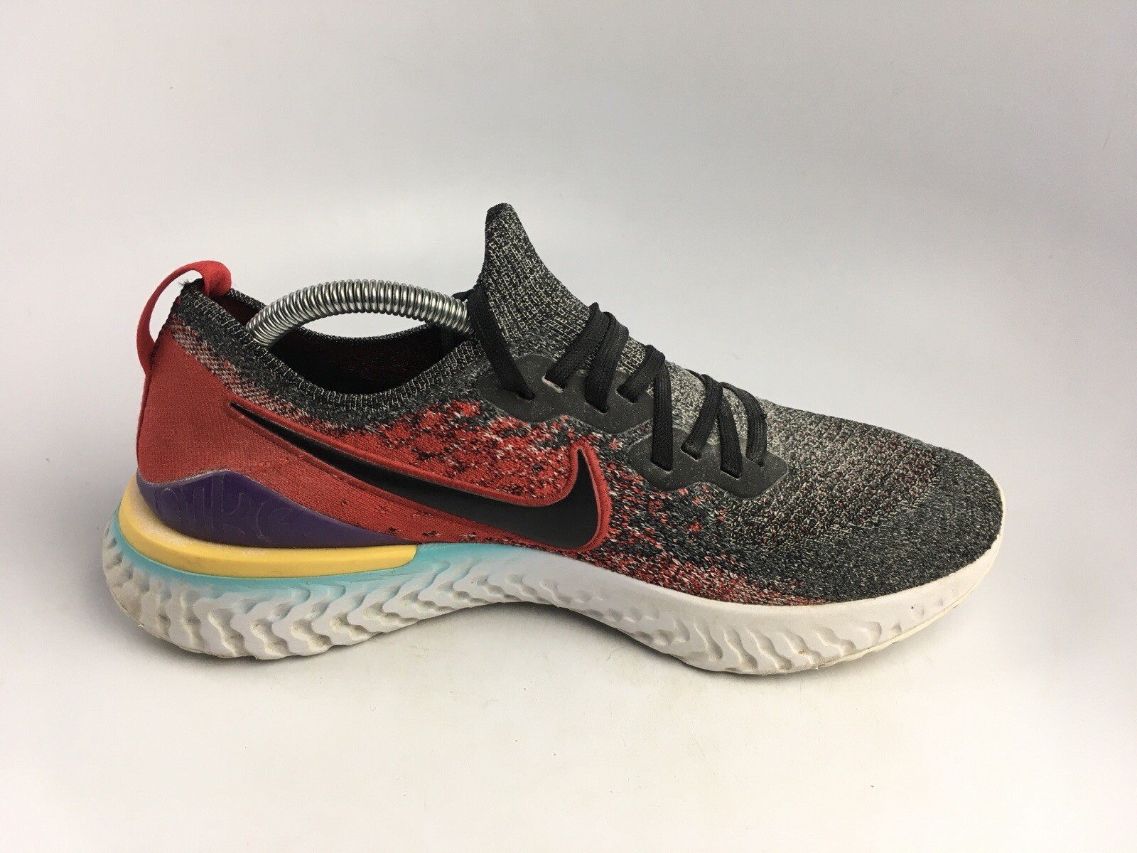 nike epic react flyknit 2 black/hyper jade/university red/black