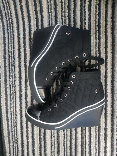 woman spring trainers canvas wedge sneaker shoes size 36 - Picture 5 of 12