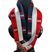 Knitmakers U.S.A. Scarf Red White  Blue 6 1/2' Length SWC 825509