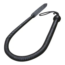 Real Black Leather Whip Cow Hide Leather Bull Whip 3 Feet Long 