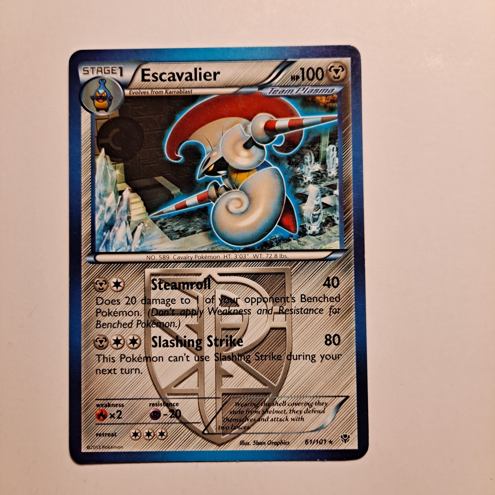 Escavalier Pokemon Card Hp 100 2013 61/101