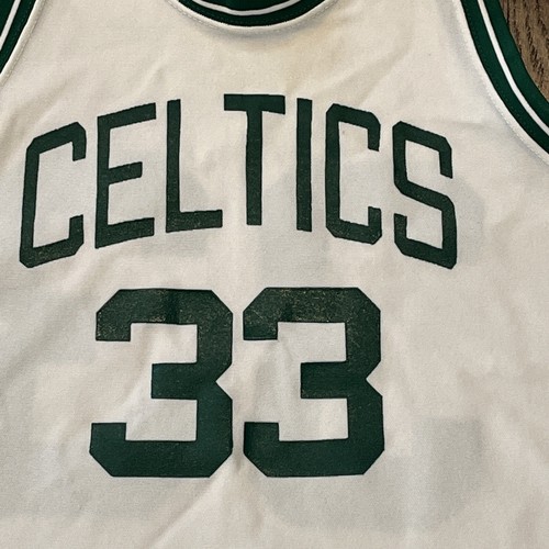 Larry Bird Boston Celtics Jersey Men's Large Sand Knit White - Picture 4 of 8