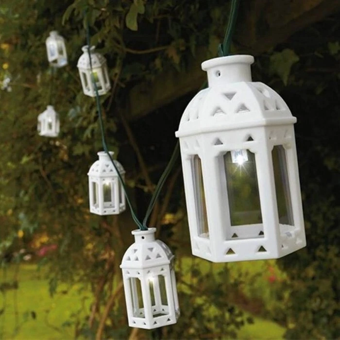 Outdoor 20 LED Moroccan Lantern Solar Fairy Lights Garden Decoration Garden UK - Image 2 of 3