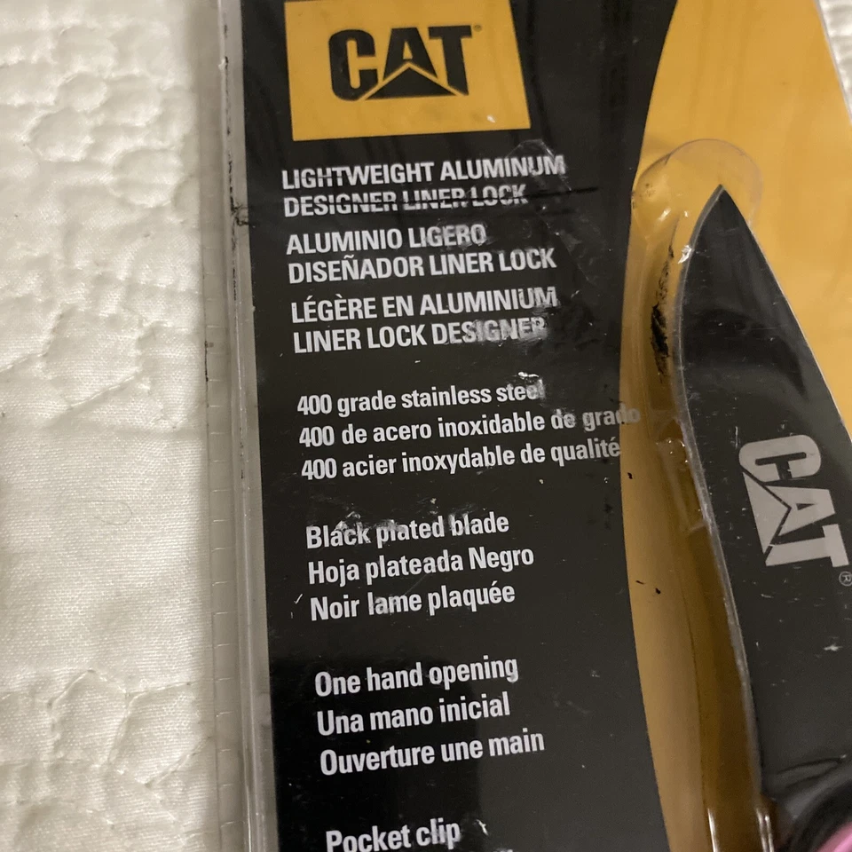 NAVAJA DE BOLSILLO PLEGABLE CON BLOQUEO FOTODOMO LIGERO GATO NUEVA ORUGA ROSA Foto 3 de 4