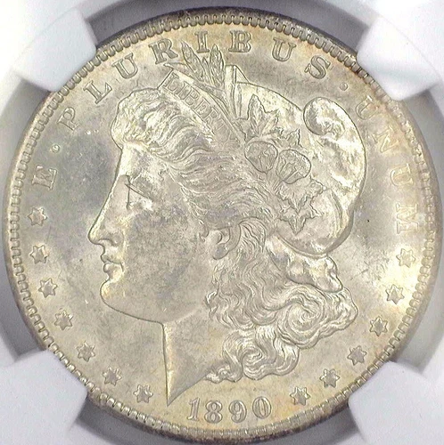 1890 CC Morgan Silver Dollar NGC Graded MS 60 Certified #5911877-018 Coin UNC