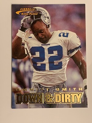 1997 Pinnacle Action Packed Down & Dirty # 112 Emmitt Smith Dallas Cowboys  Nice