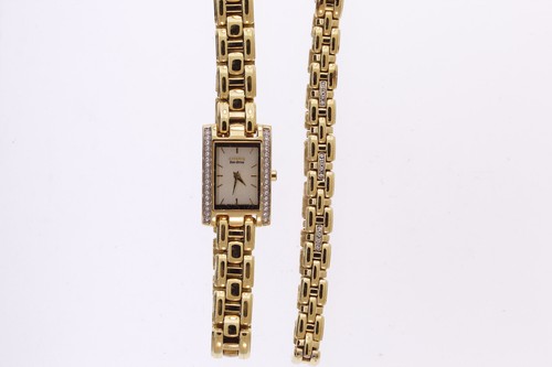 Ladies Citizen EX1312-61P Eco-Drive Gold-Tone Crystal Accented W/ Bracelet Watch