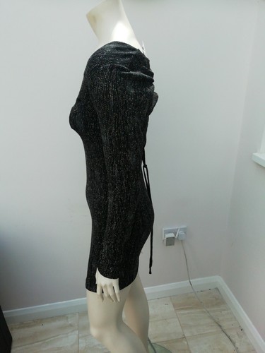 Topshop Black with Rainbow Glitter Dress Size 10 NWT mini - Picture 2 of 8