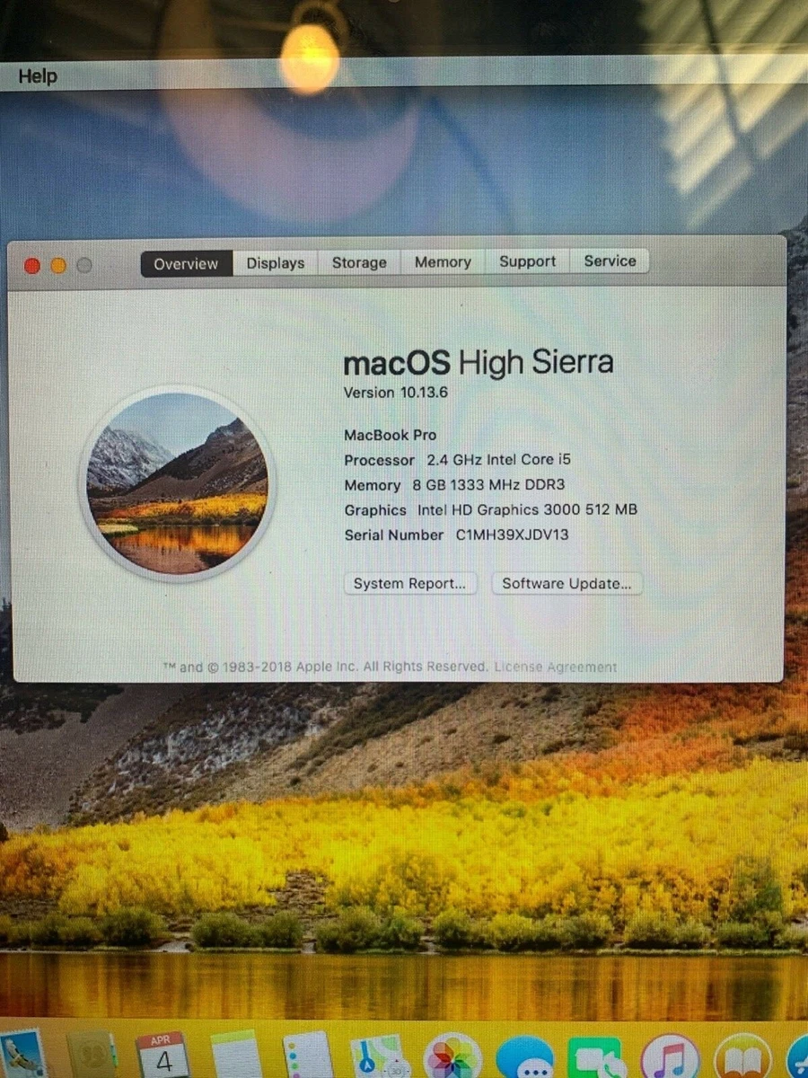 Apple MacBook Pro (13-inch, Late 2011)(2.4 GHz Intel Core i5 240GB
