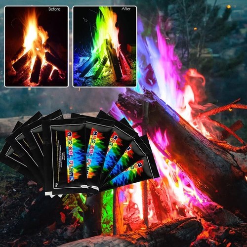 Buntes Feuer, Buntes Feuerpulver, Magic Fire Pulver, Bunte Flamme Farbwechsel Po - Bild 7 von 8