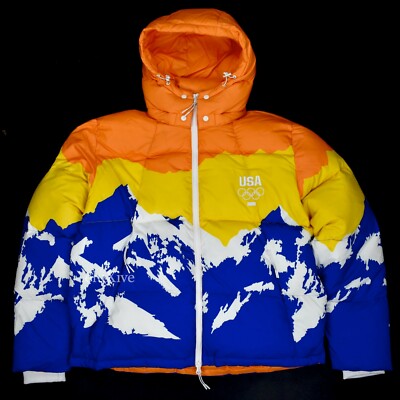 NWT Kith x Team USA Olympic Mountain Print Puffer Down Jacket