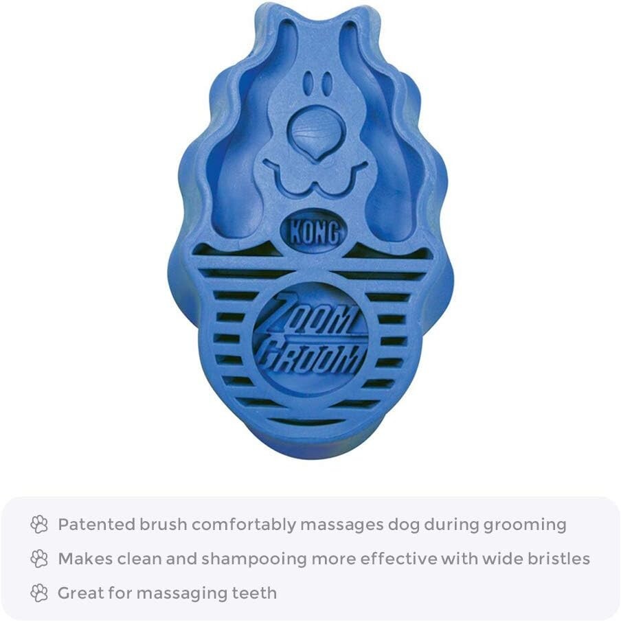 Kong Zoom Groom Dog Brush for Shampooing & Grooming for Large Dogs