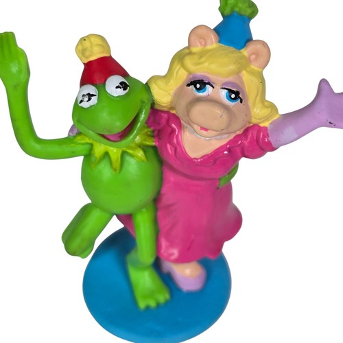 Kermit the Frog Miss Piggy PVC Figure Toy Birthday Party Cake Topper Muppets VTG - Picture 3 of 9