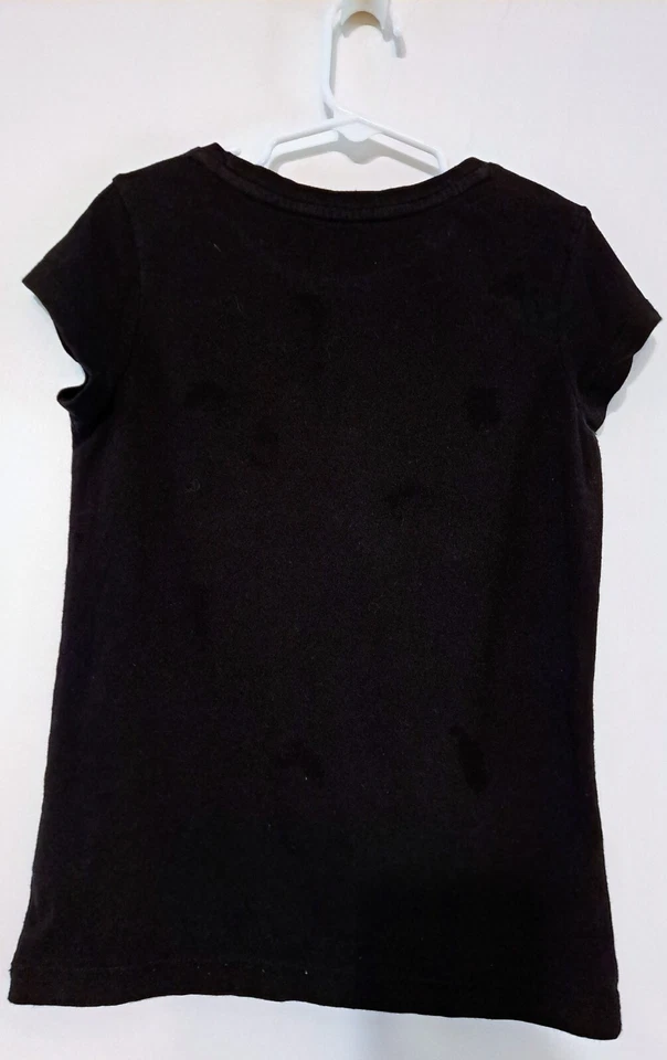 "Faded Glory" Girls Black Halloween Top.  Size Medium (7-8) - Image 2 of 4
