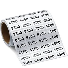 001-2000 Pieces Inventory Number Sticker Labels Self Adhesive Waterproof Labels