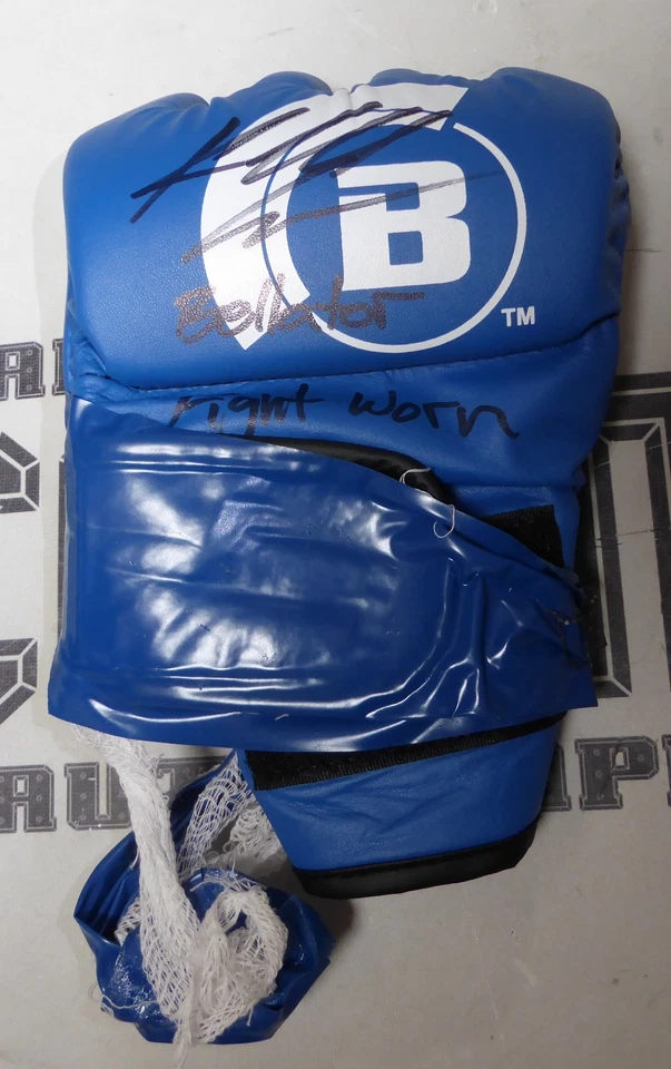 Kendall Grove 2x Signed Bellator 137 Fight Worn Used Gloves PSA/DNA COA UFC Auto - Image 4 of 4