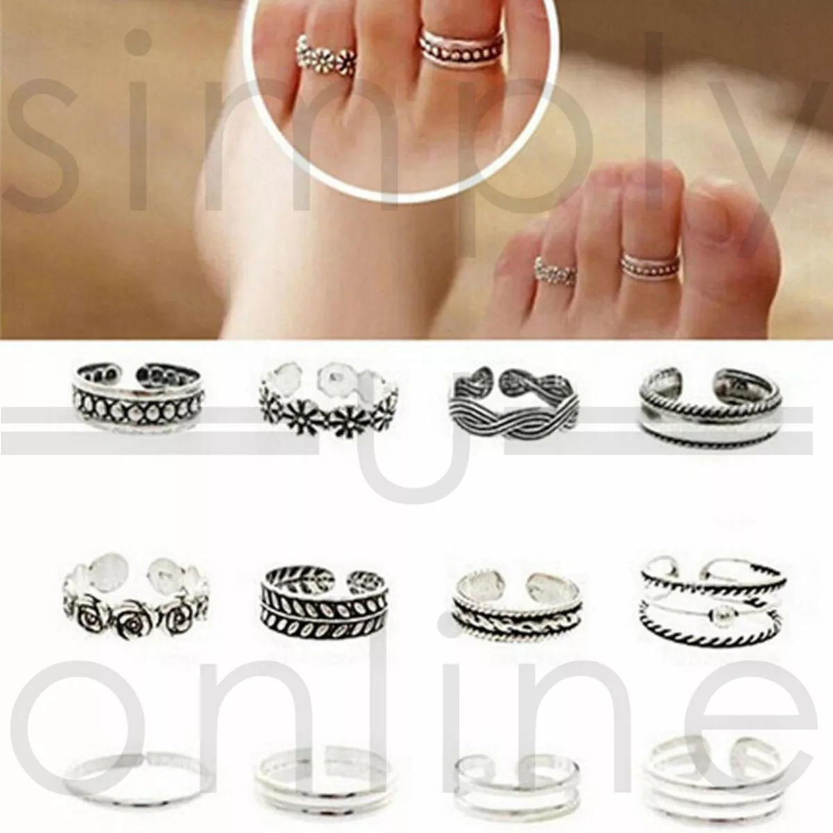 Bague orteil femme argent sale