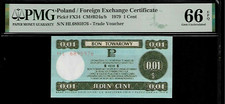 Poland 1 Cent 1979 PMG 66 EPQ UNC P#FX34 Foreign Exchange Certificate