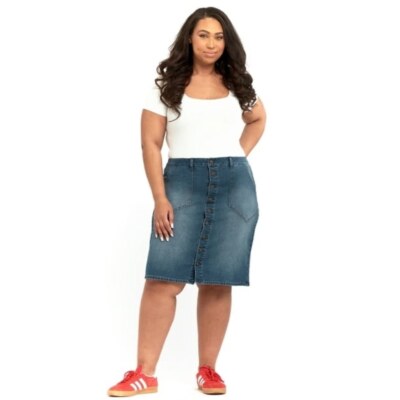 A3 Denim Women's Plus Size Midi Skirt Women s 24 NWT