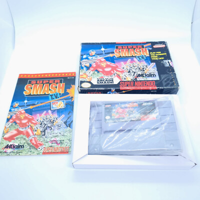 Super Smash TV T.V.   Super Nintendo SNES Spiel   OVP mit Anleitung   NTSC CIB