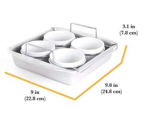 Chicago Metallic Professional Crème Brulee Set - 6-Piece, Porcelain Ramekins - Picture 6 of 9