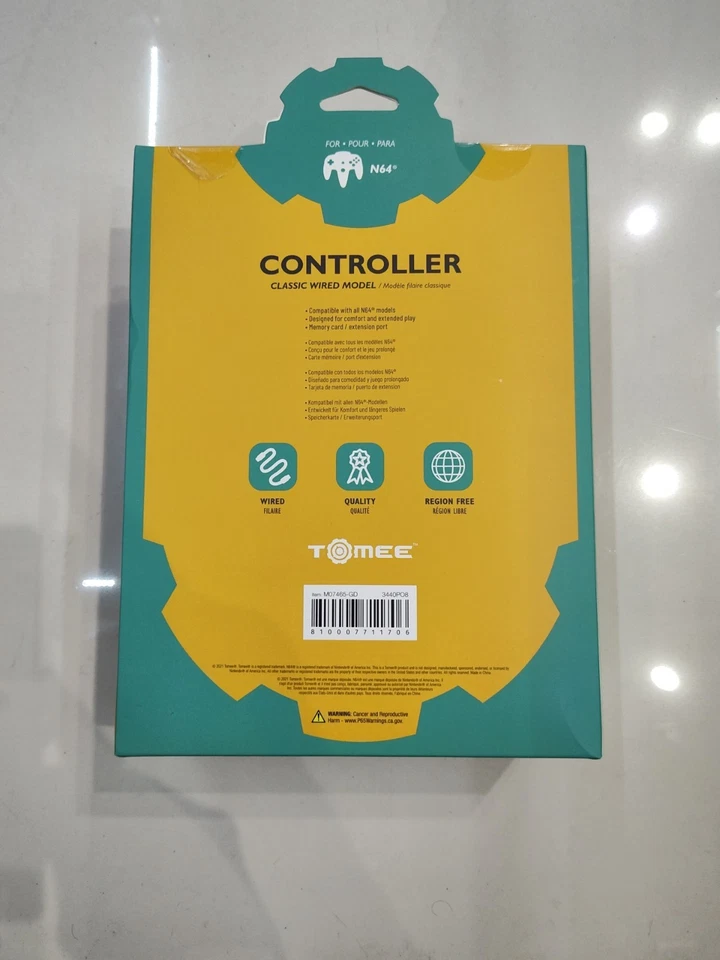 Nintendo 64 Tomee Classic Wired Model Controller Gamepad for N64 - Gold - Image 2 of 2