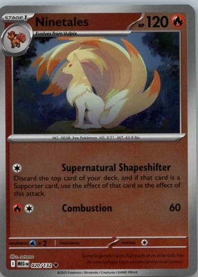 Ninetales 20/132 Reverse Holo ME Mega Evolution NM
