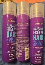 3 Pack ORIGINAL High Quality Aussie Instant Freeze Hairspray Strong Hold 7OZ