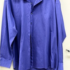 Vtg Yves Saint Laurent Mens Button Down Dress Shirt/ Deep Purple XL