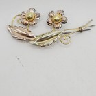 Vintage Van Dell 1/20 12KT Gold Filled Two-Tone Floral Brooch Pin Signed USA — photo 2