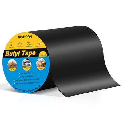 Joist Tape for Decking 6'' x 50', 1 Rolls Weatherproof Butyl Tape, Weather Resist