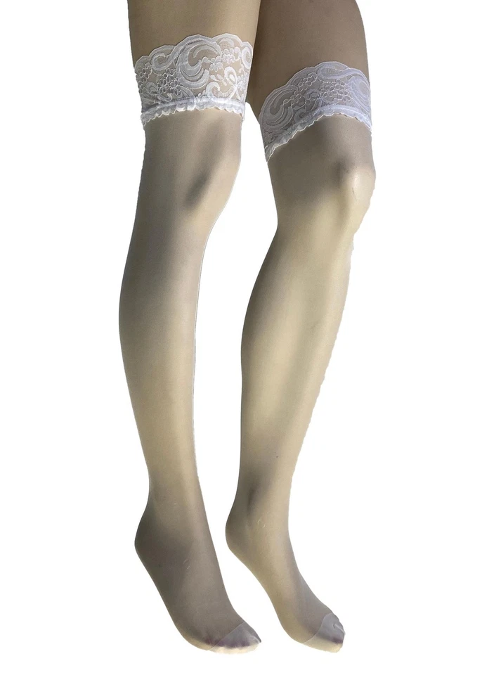 Medias altas hasta el muslo Shirley of Hollywood de encaje Foto 3 de 4
