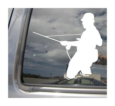 Fly Fisherman - Fish Fishing Car Truck Laptop Window Vinyl Decal Sticker 04350