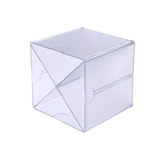 Deflecto Stackable Clear Cube Organizer Removable Cross Style 6 x 6 inches