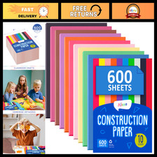 Assorted Construction Paper - 600 Sheets, 9x12, 10 Bright Colors - Craft Art S