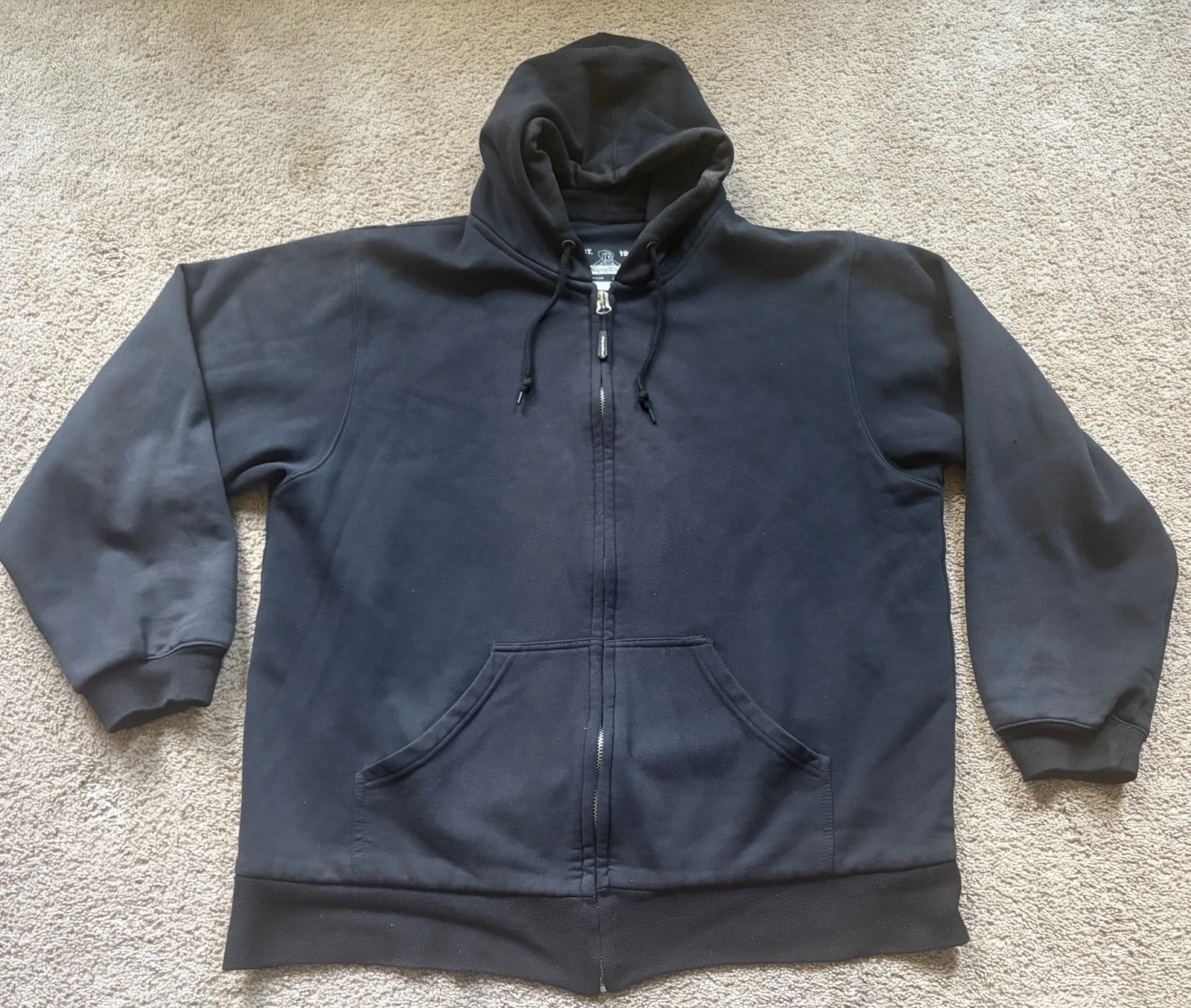 Refrigiwear Mens XL? Black Full Zip Hooded Jacket Thermal Lined Workwear