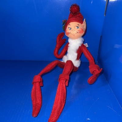 Vintage 2002 Annalee 17.5  Red Elf Large! Posable! Mint!