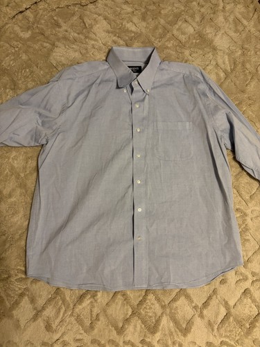 Giorgenti Men's Blue Solid Cotton Short Sleeve Dress Shirt Custom Fit Monogram