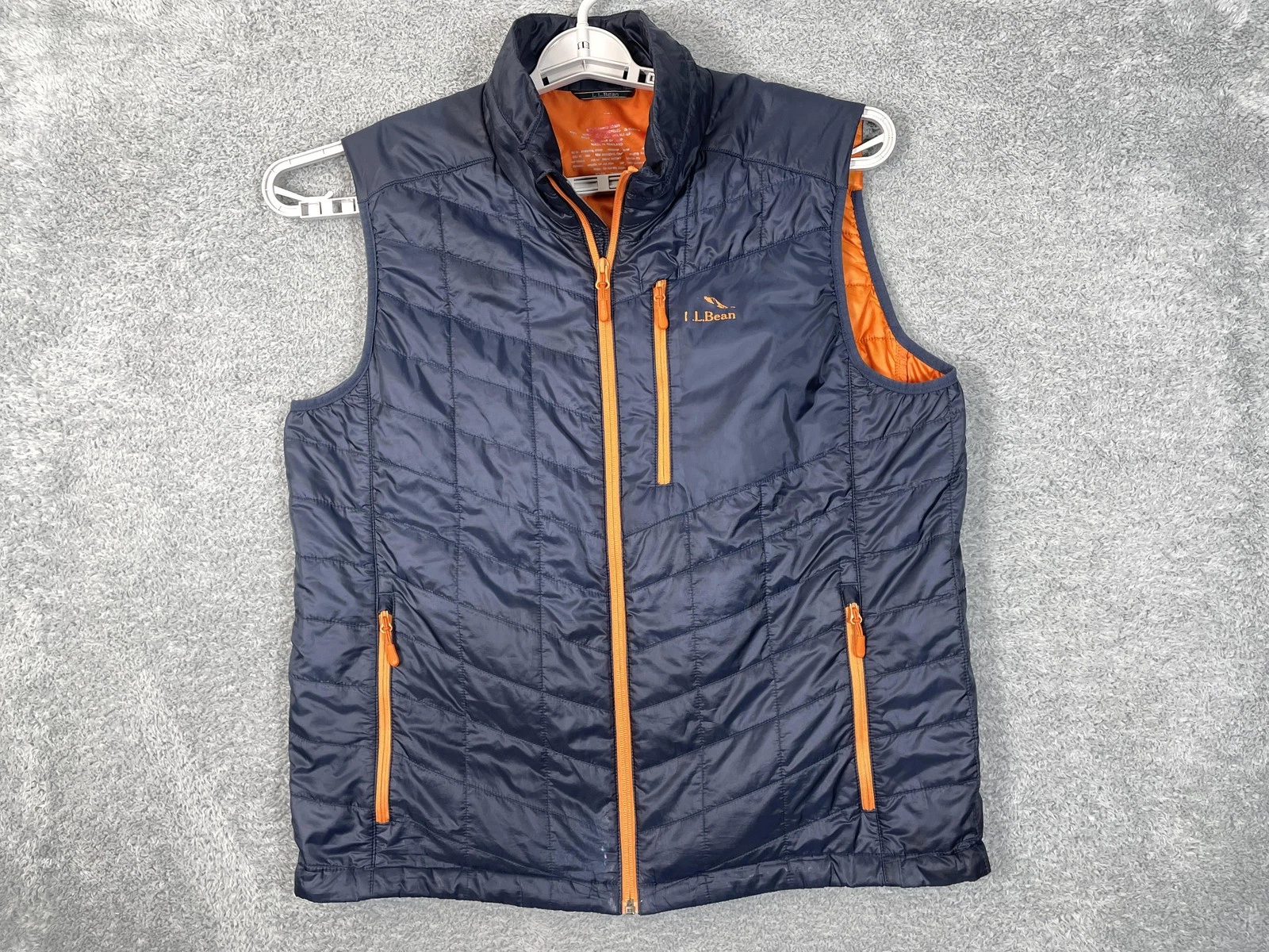 L.L.Bean Vest Mens Medium Blue PrimaLoft Packaway Quilted Insulated Packable
