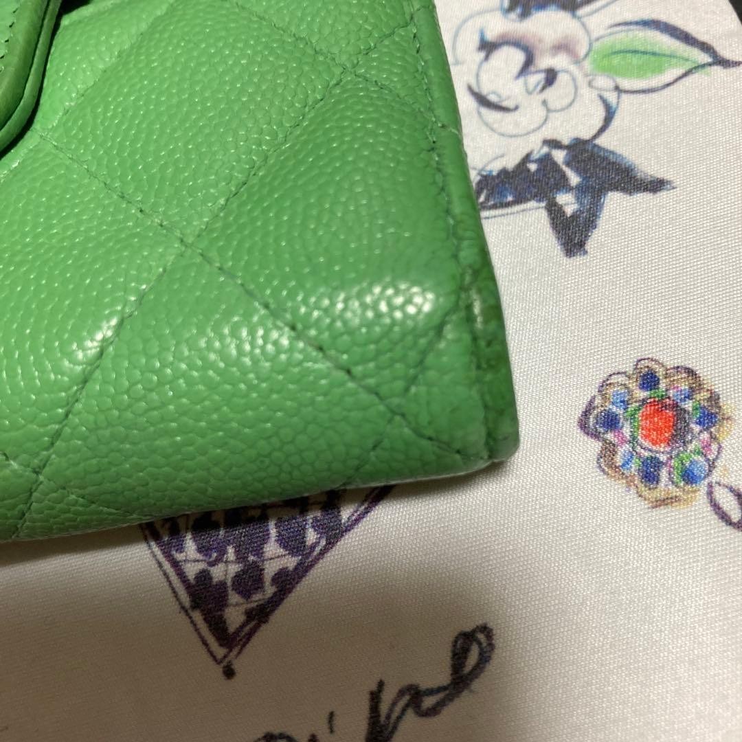 Chanel Green Card Coin Case Classic Line Silver Metal Accessories thumbnail 5