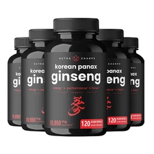 Korean Red Panax Ginseng 1065mg | Extra Strength Ginsenosides 120 Capsules