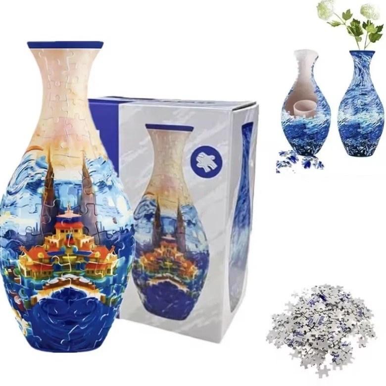 Florero rompecabezas curvado 3D 160 piezas hágalo usted mismo decoración del hogar arte regalo Foto 4 de 4