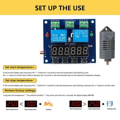 XH M452 DC 12V Dual Output Auto Constant Temperature Humidity Control Module SET