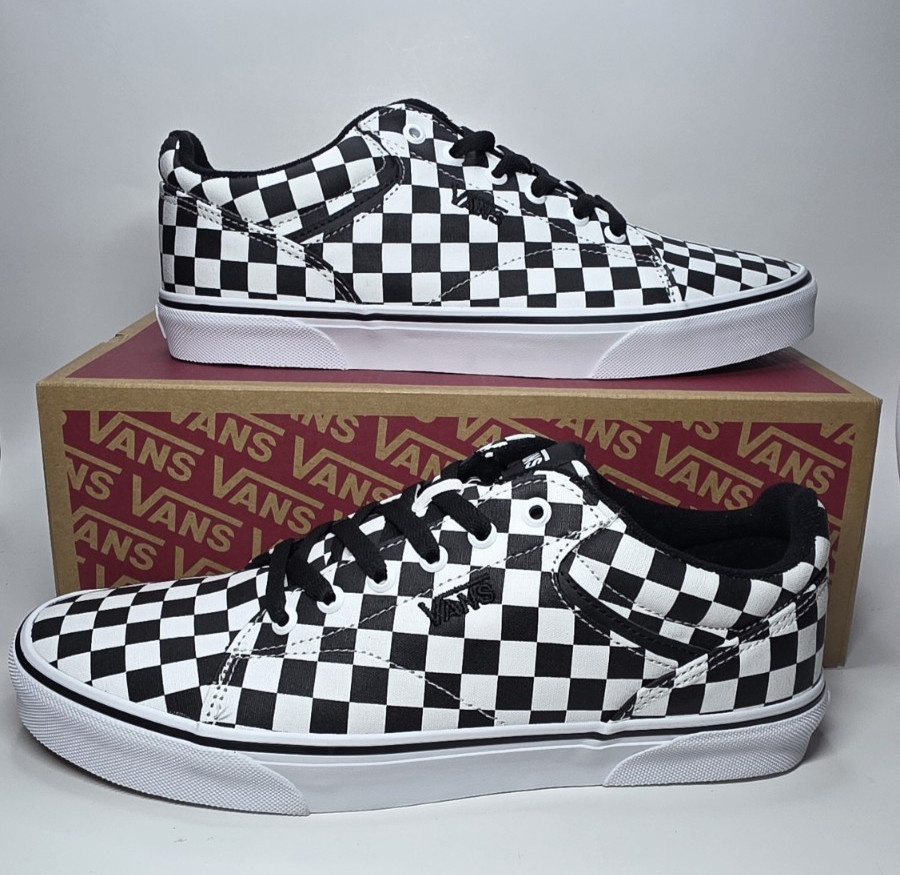 Vans Seldan Canvas Skate Shoe Checkerboard Black White VN000CT3BA2 Men Size 11
